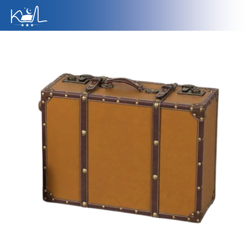 Retro Vintage Trunk Suitcase - Valigia Decorativa Vintage Arancione, Baule Retrò