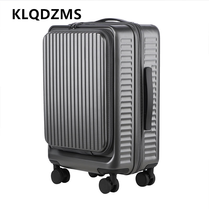Front Opening Laptop Luggage 24 Inch - KLQDZMS Valigia Trolley di Grande Capacità
