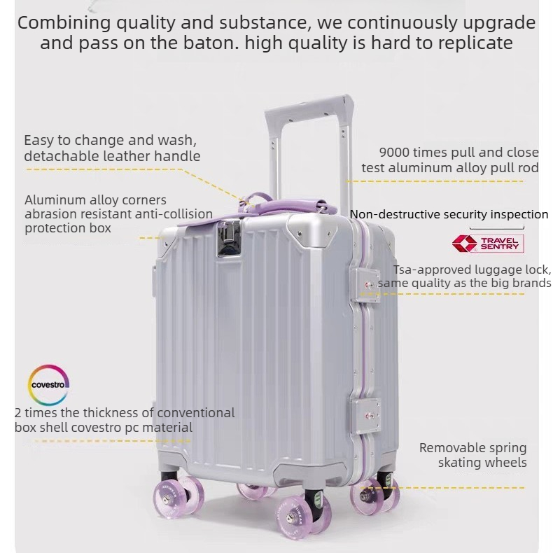 Set di Valigie con Ruote, Tela - Aluminum Frame Carry On Luggage recensione e prezzo